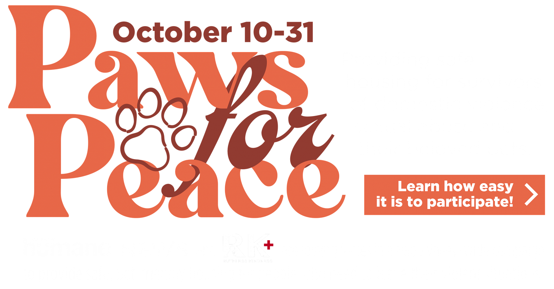 Paws for Peace - October 10-31